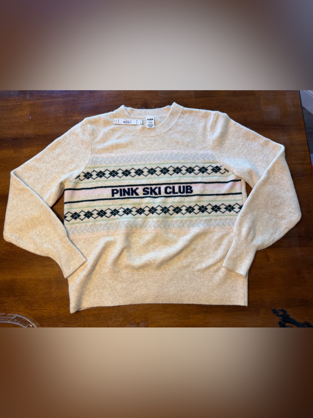 NWT PINK Victoria's Secret 'PINK SKI CLUB' Crewneck Sweater Size XL MSRP $70